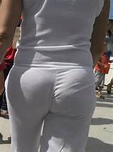 Milf in white pants with vpl