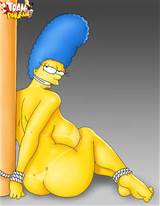 Nude Cartoon Marge Simpson Is Tied And Forced To Suck Dick