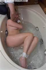 Water bathtub bondage with hot milf brunette wife (2/24)