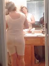 Buxom Mormon MILF dries her hairâ€¦ Those garments conceal a firm arse ...