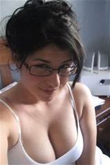 glasses tits cleavage milf